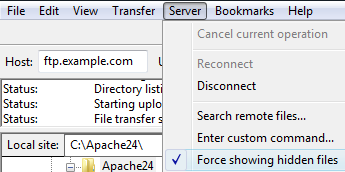 How to Show Hidden Files in FileZilla - 3