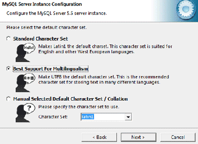 MySQL Default Character Set