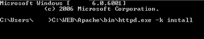 Apache Command Prompt Installation